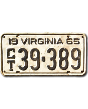 Americká SPZ Virginia 1965 White CT39-389
