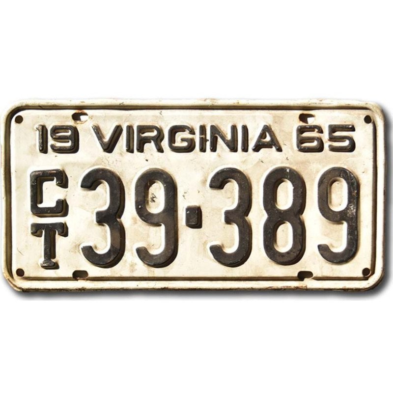 Americká SPZ Virginia 1965 White CT39-389