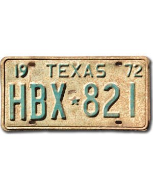 Americká SPZ Texas 1972 HBX-821