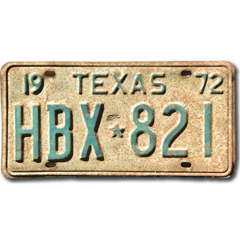 Americká SPZ Texas 1972 HBX-821