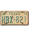 Americká SPZ Texas 1972 HBX-821