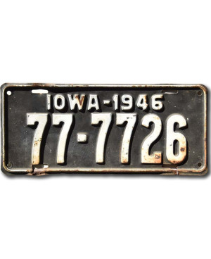 Americká SPZ Iowa 1946 Black 77-7726