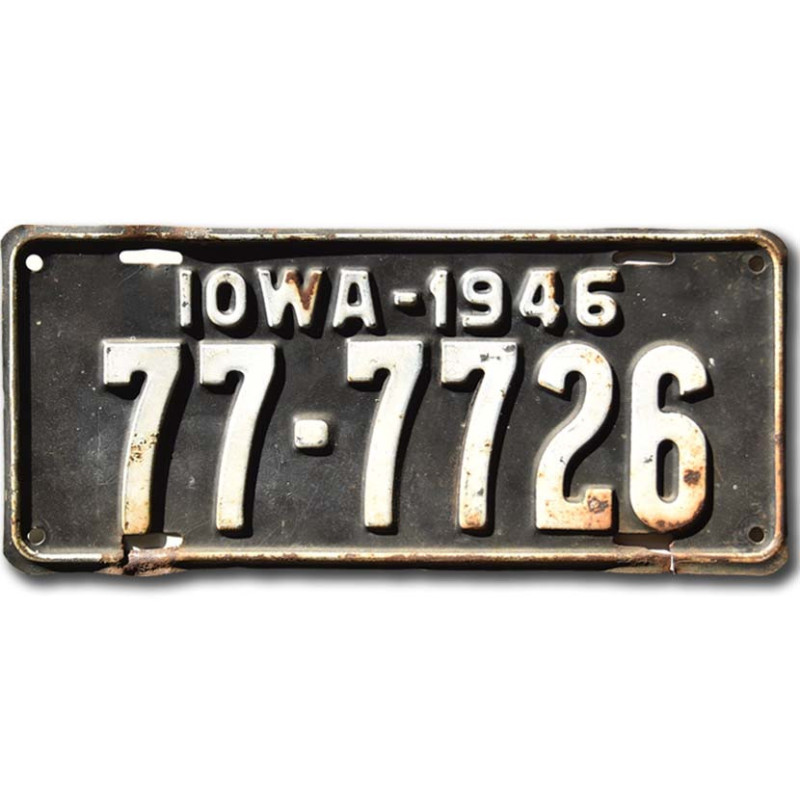 Americká SPZ Iowa 1946 Black 77-7726