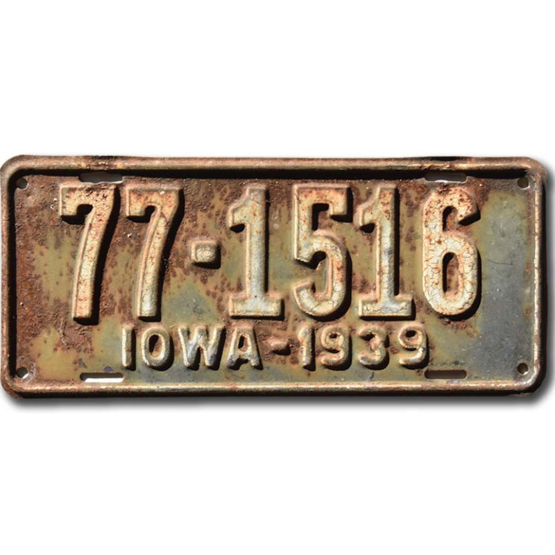Americká SPZ Iowa 1939 Black 77-1516
