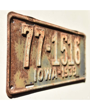 Americká SPZ Iowa 1939 Black 77-1516