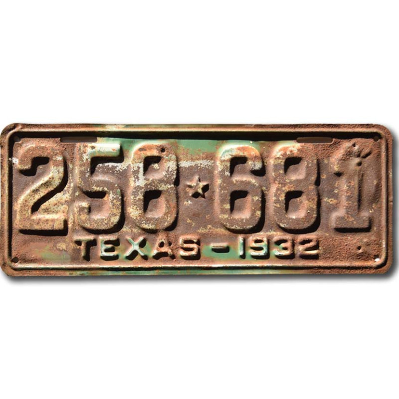 Americká SPZ Texas 1932 Rusty 258-681