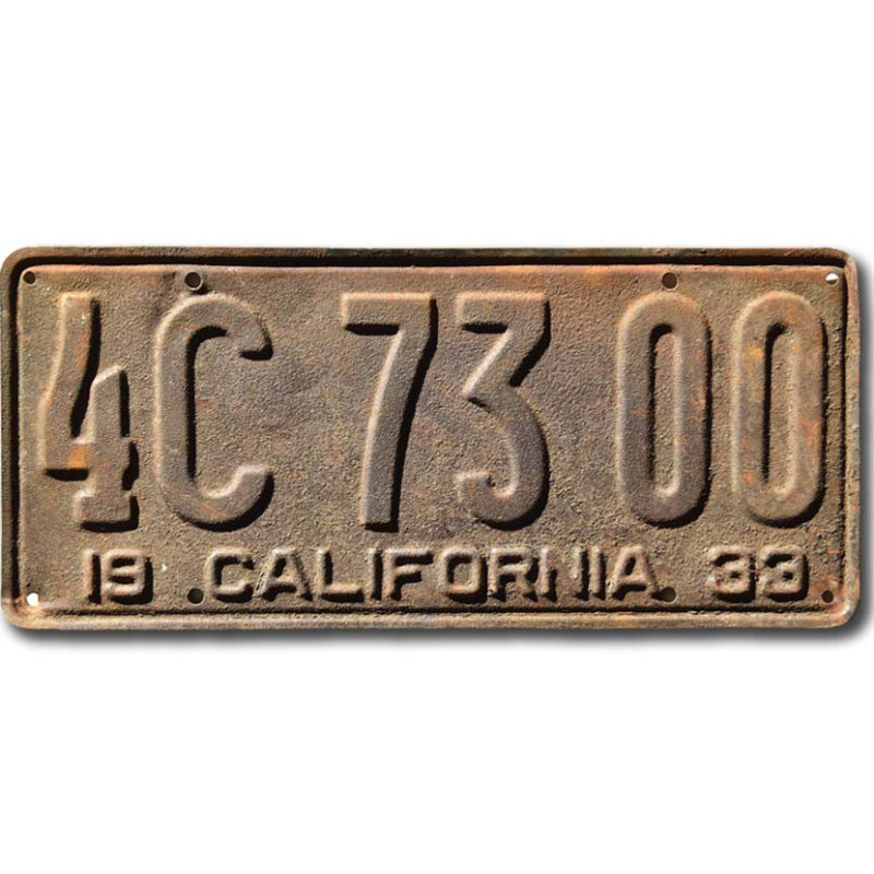 Americká SPZ California 1933 Rusty 4C 73 00