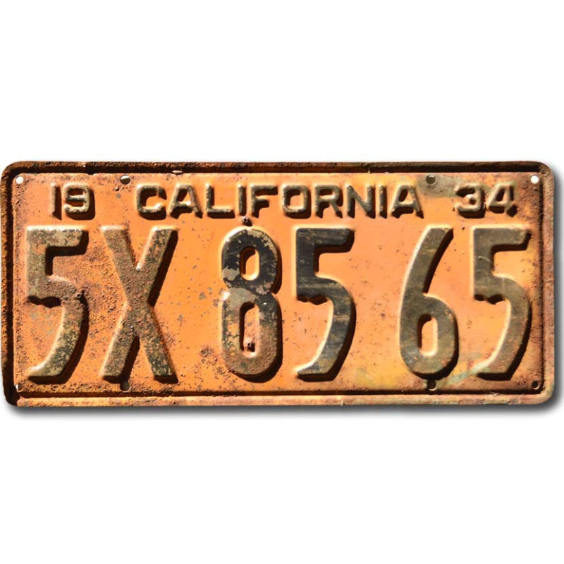 Americká SPZ California 1934 Yellow 5X 8565