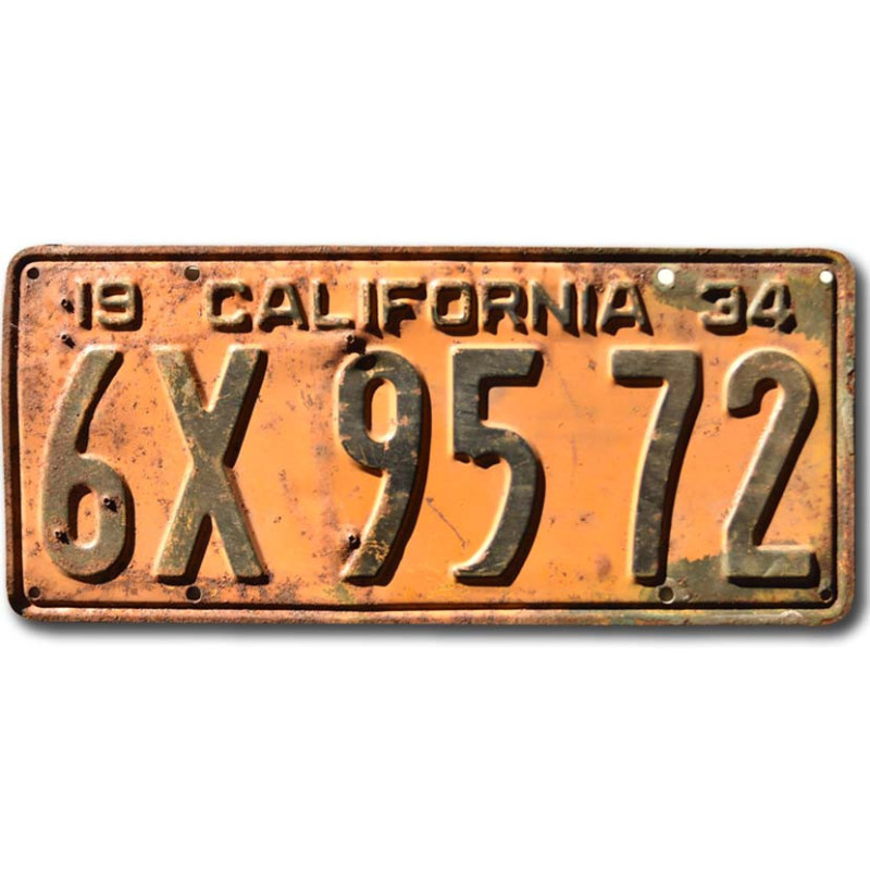 Americká SPZ California 1934 Yellow 6X 9572