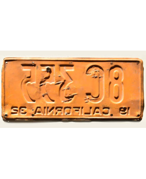 Americká SPZ California 1932 Yellow 8C 355