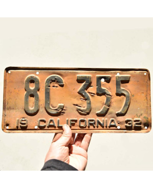 Americká SPZ California 1932 Yellow 8C 355