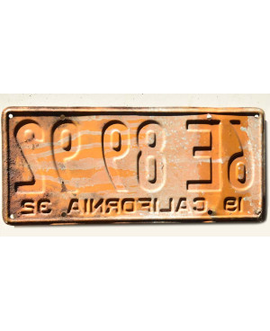 Americká SPZ California 1932 Yellow 6E 8992