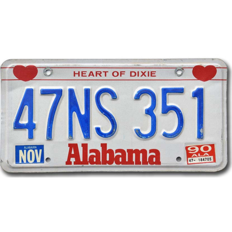 Americká SPZ Alabama Heart
