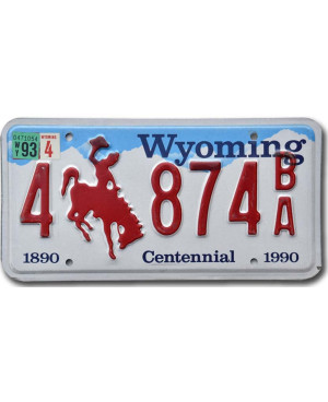 Americká SPZ Wyoming Bronco Centennial 4 874BA