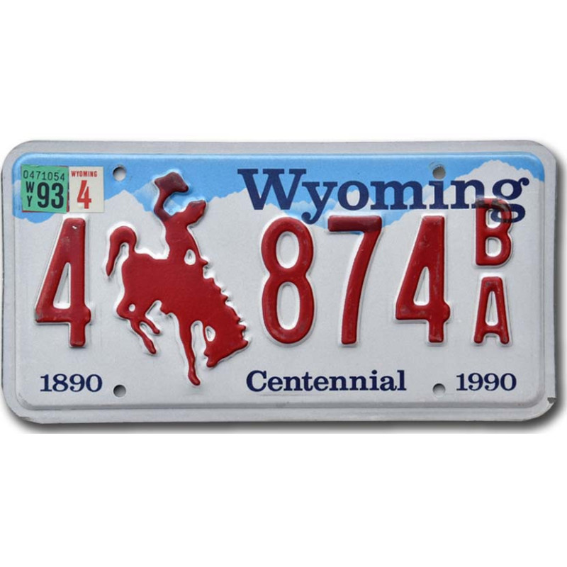 Americká SPZ Wyoming Bronco Centennial 4 874BA