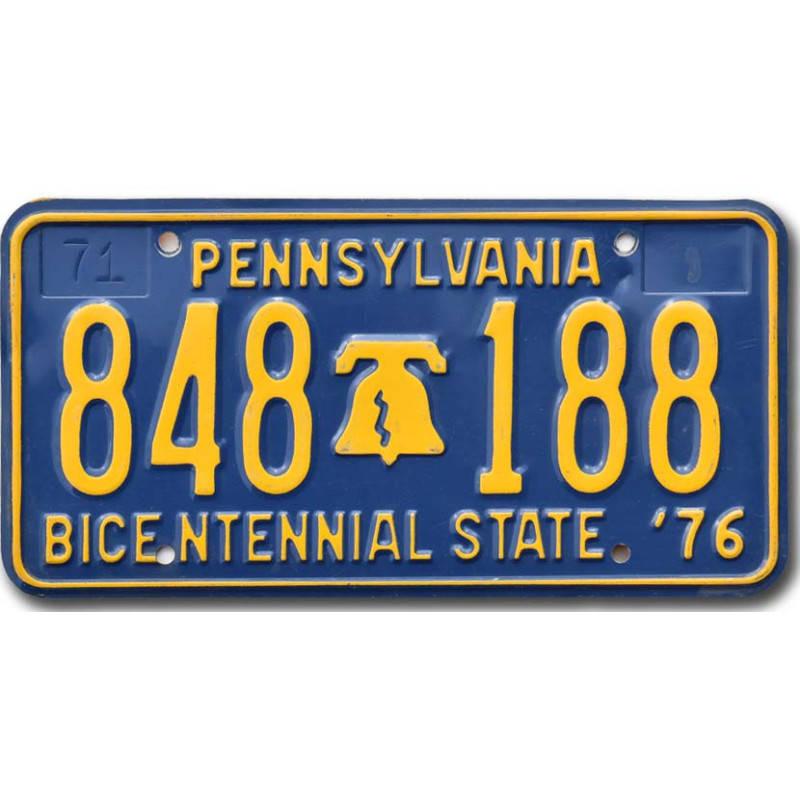 Americká SPZ Pennsylvania 1976 Bicentennial 848 188
