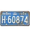 Kanadská SPZ Ontario 1965 Blue H-60874