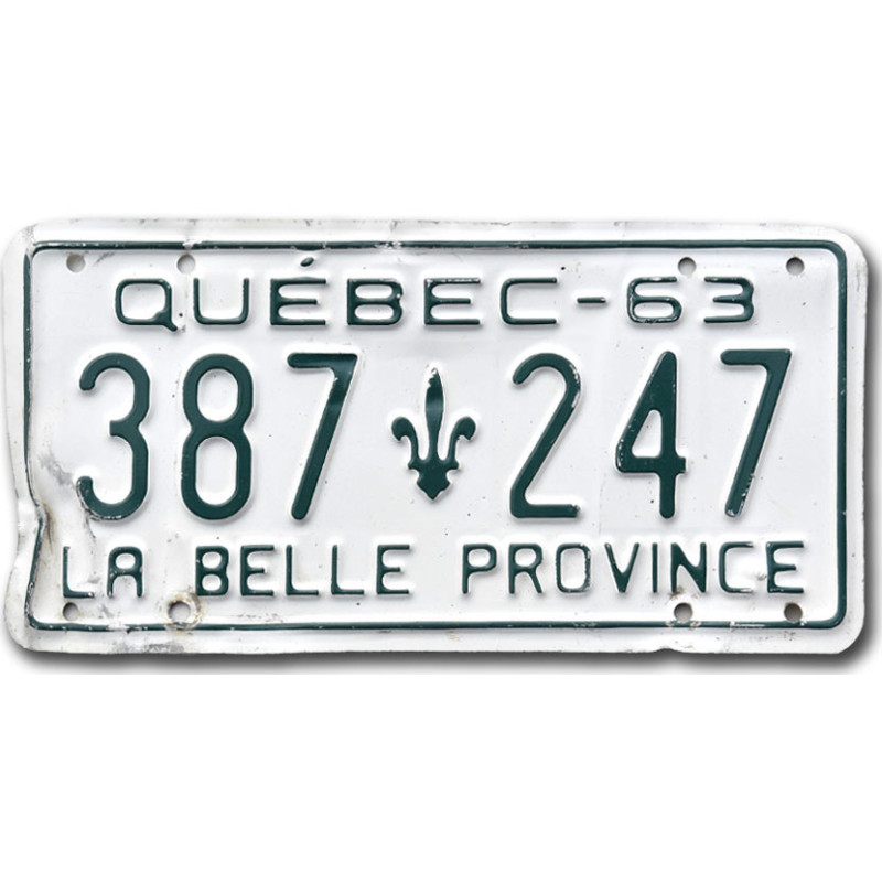 Kanadská SPZ Quebec 1963 La Belle 387-247