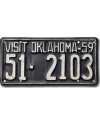 Americká SPZ Oklahoma Visit 1959 Black 51-2103