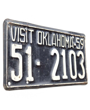 Americká SPZ Oklahoma Visit 1959 Black 51-2103