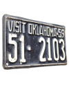 Americká SPZ Oklahoma Visit 1959 Black 51-2103