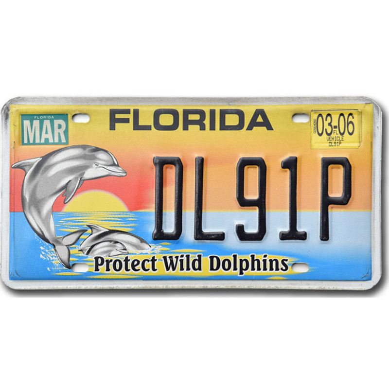 Americká SPZ Florida Protect Wild Dolphins DL91P