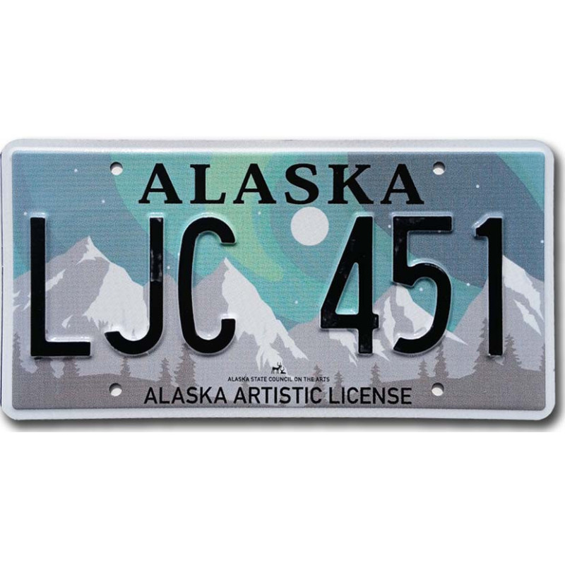 Americká SPZ Alaska Aurora Borealis LJC 451