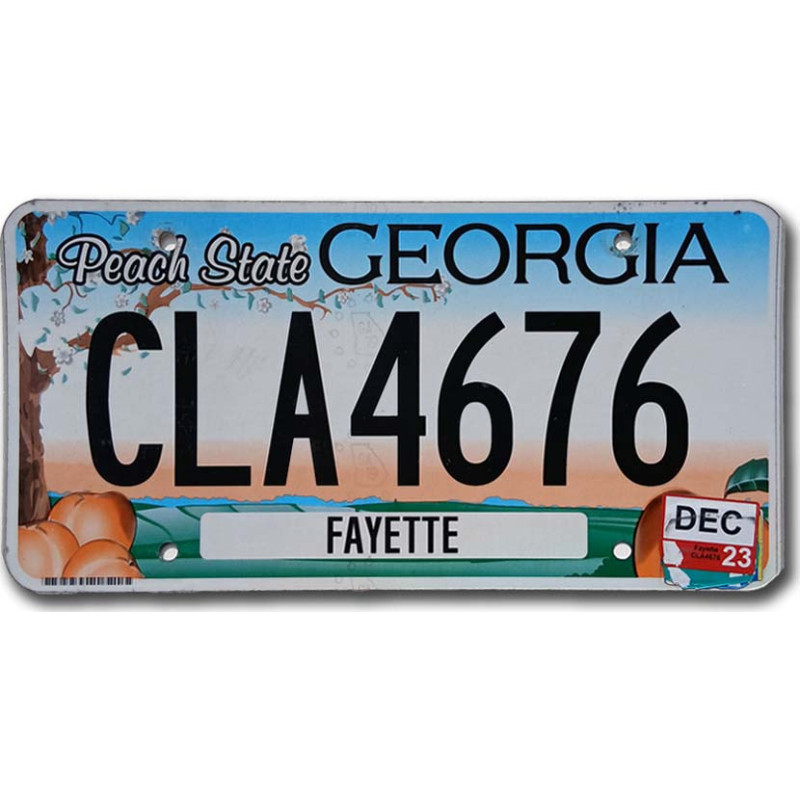 Americká SPZ Georgia Peach State flat