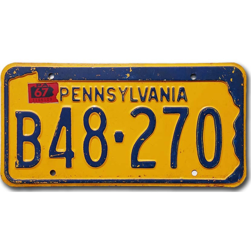 Americká SPZ Pennsylvania 1967 Yellow B48-270