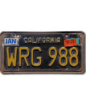 Americká SPZ California Black WRG 988