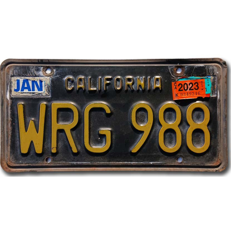 Americká SPZ California Black WRG 988