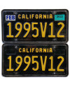 Americká SPZ California Black 1995V12 pár