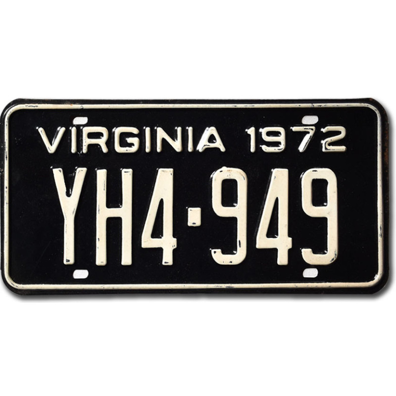 Americká SPZ Virginia 1972 Black YH4-949