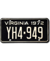 Americká SPZ Virginia 1972 Black YH4-949