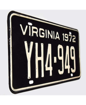 Americká SPZ Virginia 1972 Black YH4-949