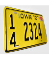 Americká SPZ Iowa 1972 Yellow 14 2324