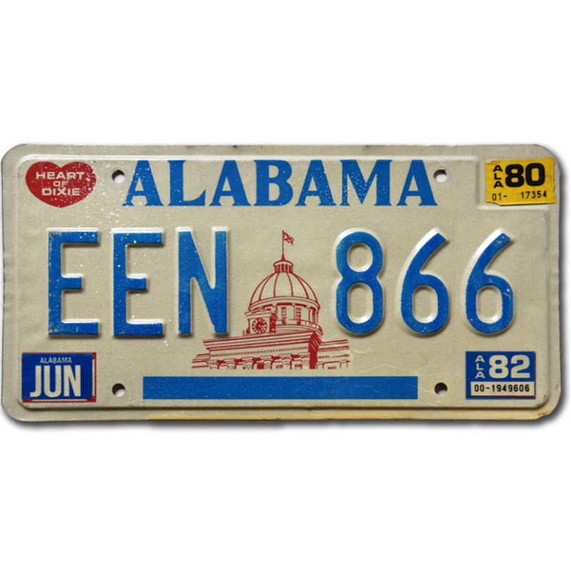 Americká SPZ Alabama 1980 Capitol EEN 866