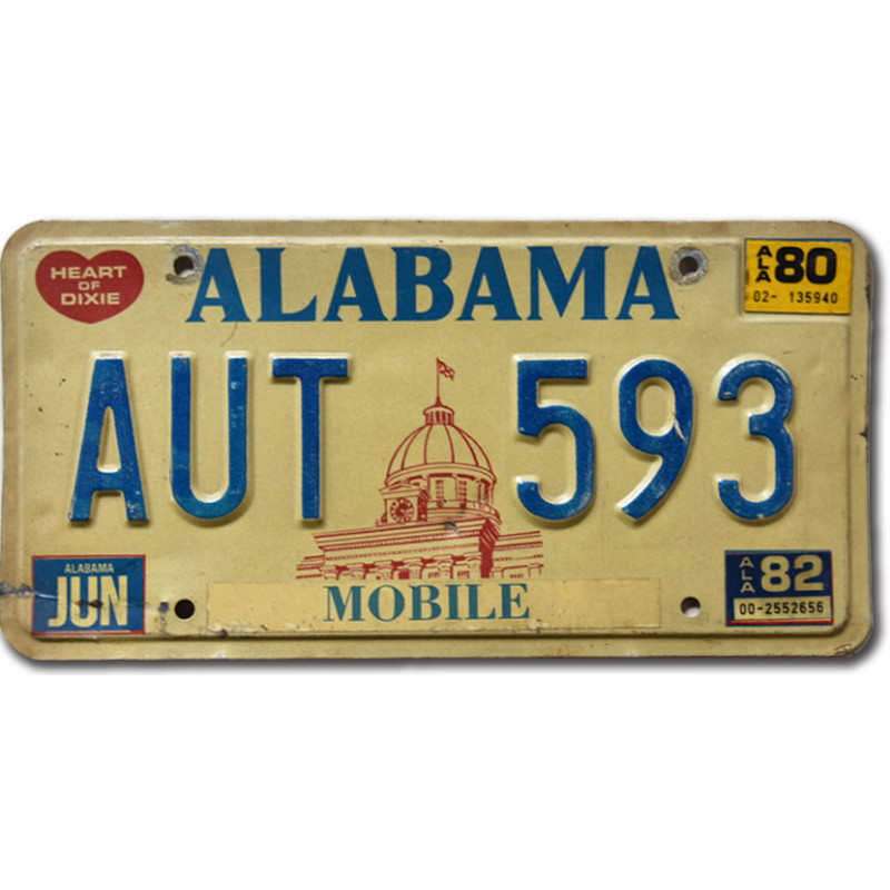 Americká SPZ Alabama 1980 Capitol AUT 593