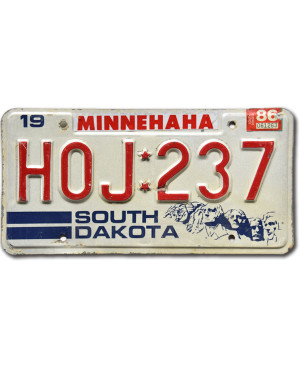 Americká SPZ South Dakota 1986 Faces HOJ 237