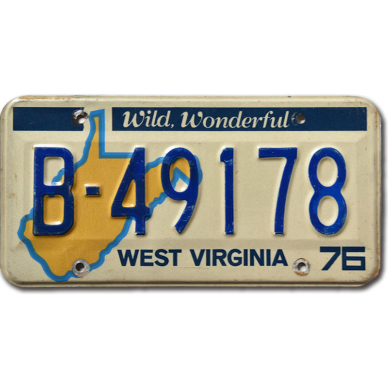 Americká SPZ West Virginia 1976 Wild Wonderful B-49178