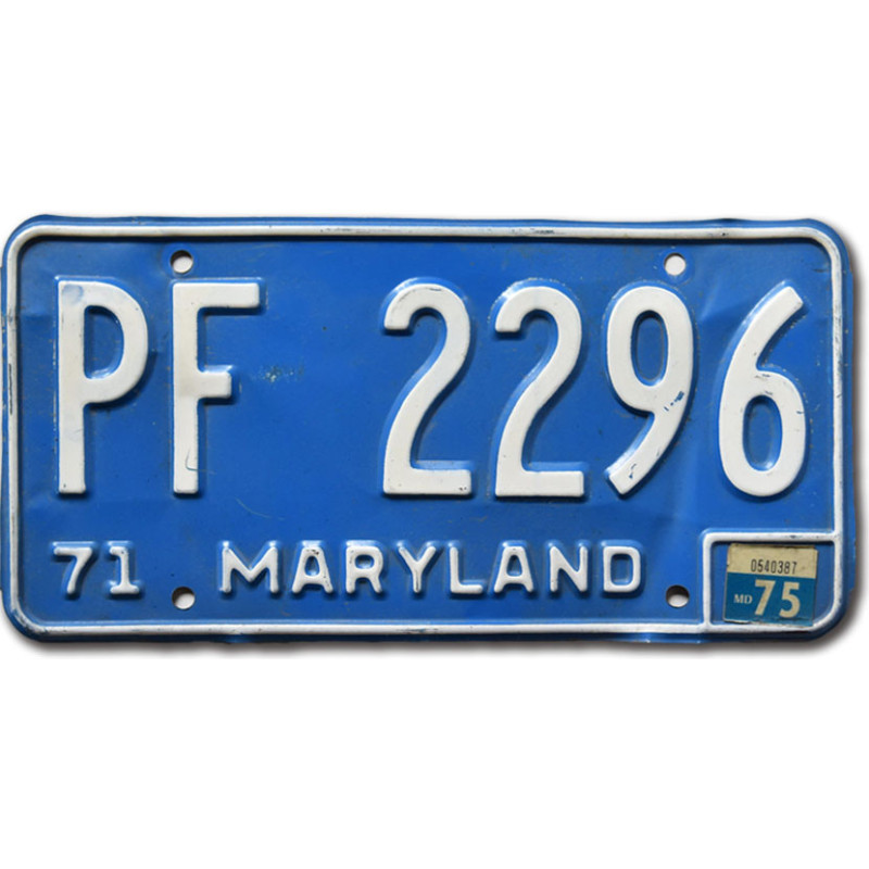 Americká SPZ Maryland 1971 Blue PF 2296