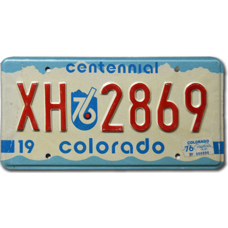 Americká SPZ Colorado 1976 Centennial XH 2869