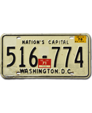 Americká SPZ Washington D.C. 1971 Nation´s Capital 516-774