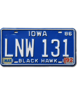 Americká SPZ Iowa 1986 Blue LNW 131