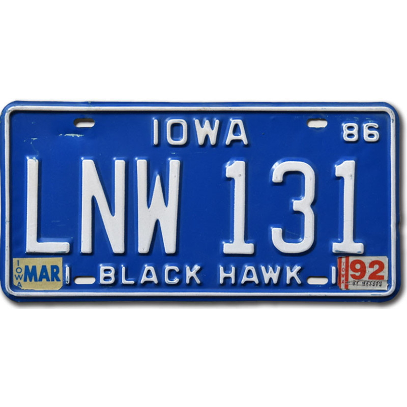 Americká SPZ Iowa 1986 Blue LNW 131