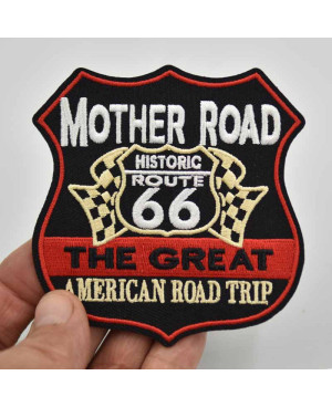 Moto nášivka Route 66 black 8cm x 7,5cm