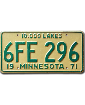 Americká SPZ Minnesota 1971 Lakes 6FE-296