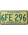 Americká SPZ Minnesota 1971 Lakes 6FE-296