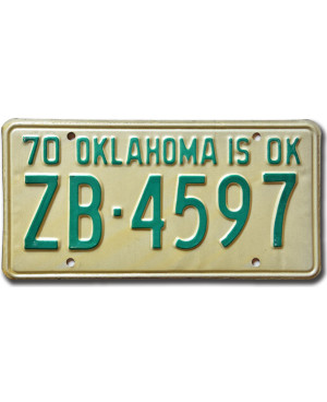 Americká SPZ Oklahoma is OK 1970 ZB-4597