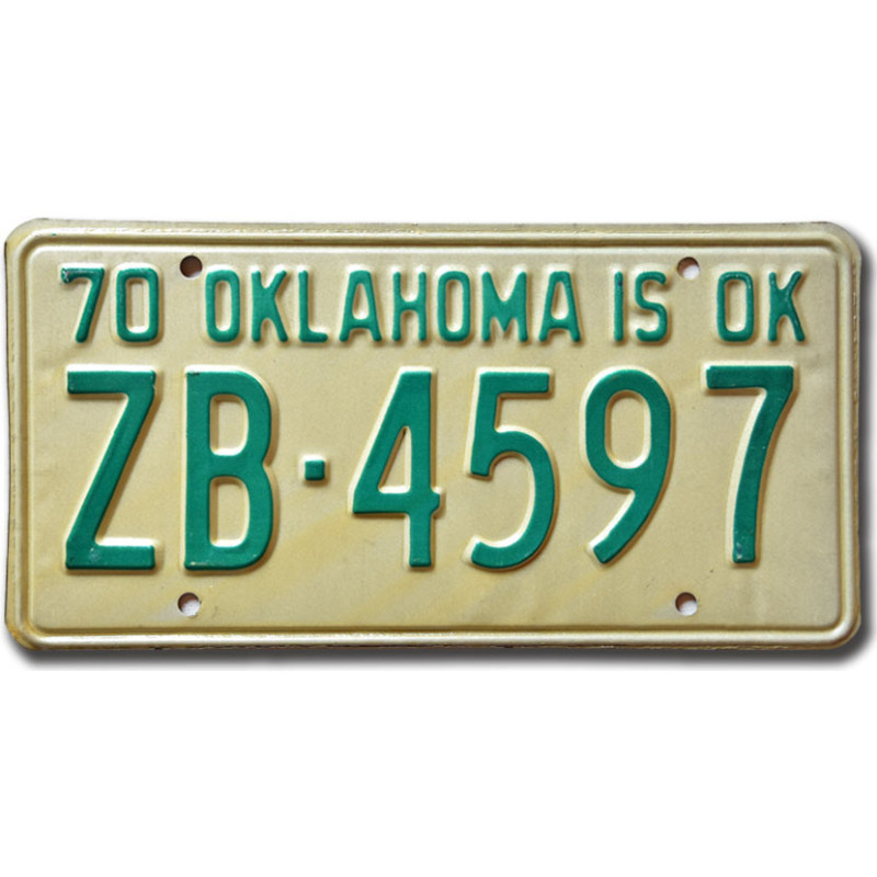 Americká SPZ Oklahoma is OK 1970 ZB-4597